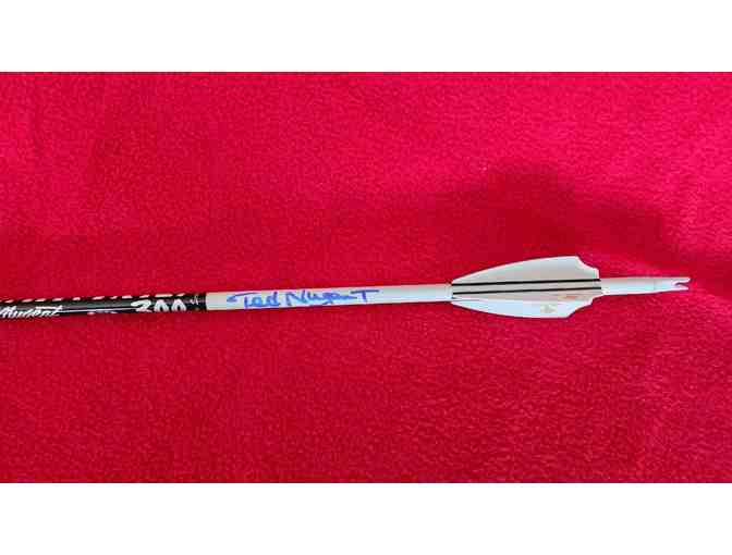 Ted Nugent signed hat, photo and two arrows