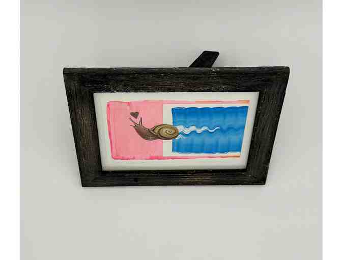 'Love on the Slow Side,' wooden framed art