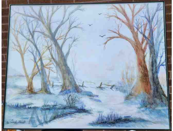 Graphite and Watercolor Landscape Original Art by Cindy Lou - Photo 1