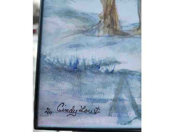 Graphite and Watercolor Landscape Original Art by Cindy Lou - Photo 3