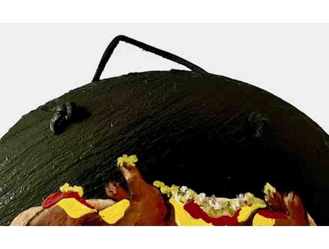 Priceless Dachshund in a Hot Dog Bun hand painted on slate!