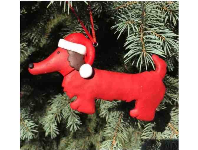 Christmas Ornament - 2 total: 1 Red and 1 Black Dachshund Ornaments - BUY-IT-NOW