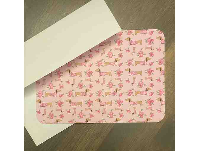 Pink Flowery Doxie 'Thankful Heart' Post Cards