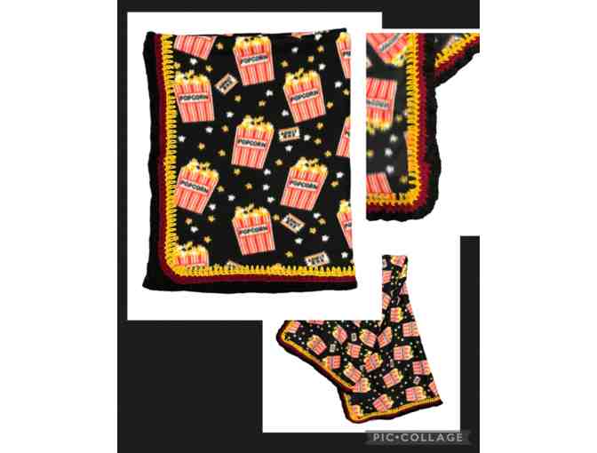 Fleece Blanket with Crochet Edging - Approx 62' x 38' - Gorgeous!