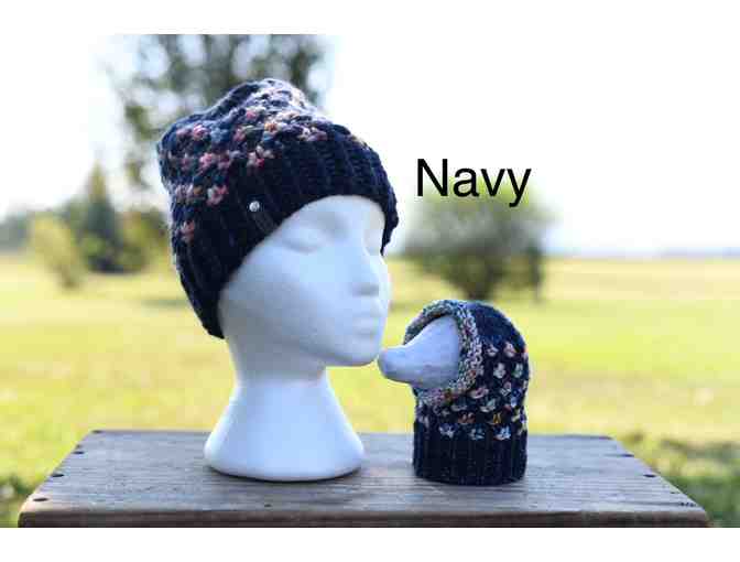 Hand Knitted Matching Hat Set! For you and your pup! Choice of Blue or Teal!