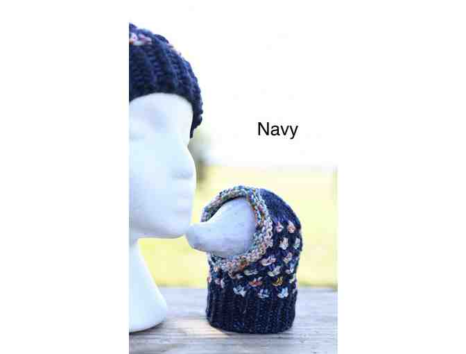 Hand Knitted Matching Hat Set! For you and your pup! Choice of Blue or Teal!