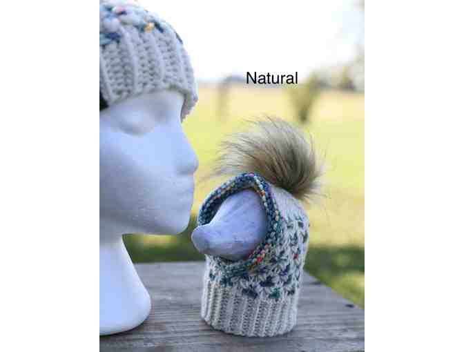 Hand Knitted Matching Hat Set! For you and your pup! Choice of Whole Grain or Natural!