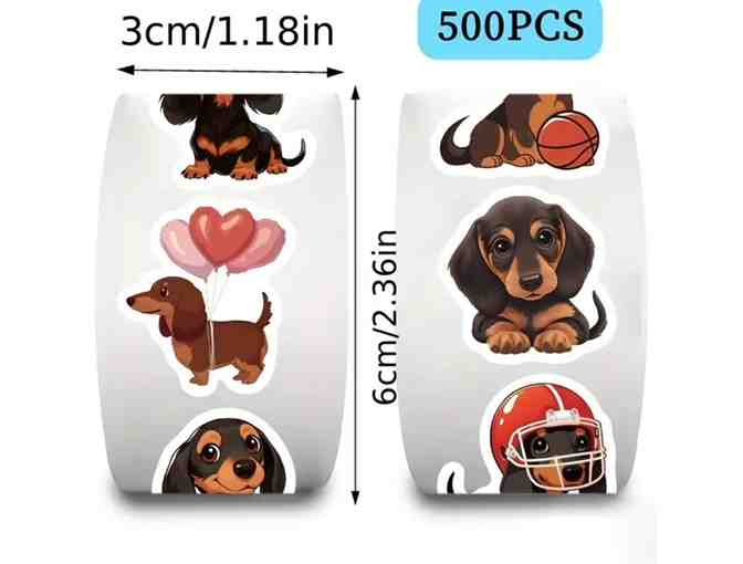 Dachshund stickers - 500 to a roll!