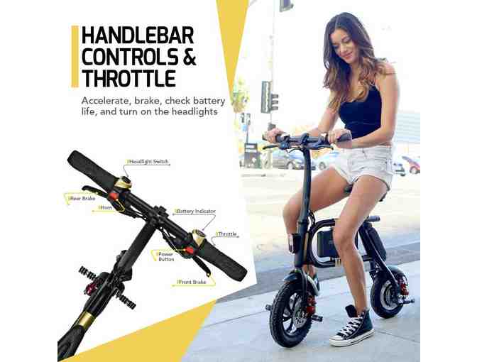 Swagtron SwagCycle Classic E-Bike - Folding Electric Bicycle with 10 Mile Range