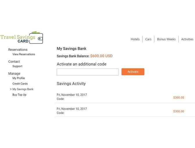 Travel Savings Card