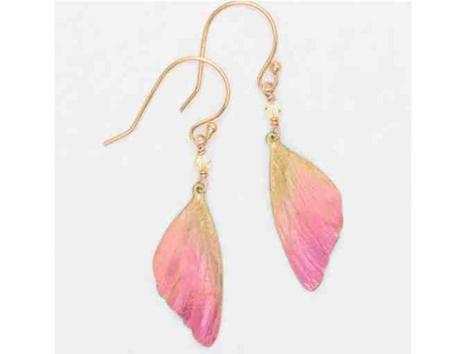 NEW! Holly Yashi Special Edition Breast Cancer Awareness Flutterby Earrings & Necklace Set