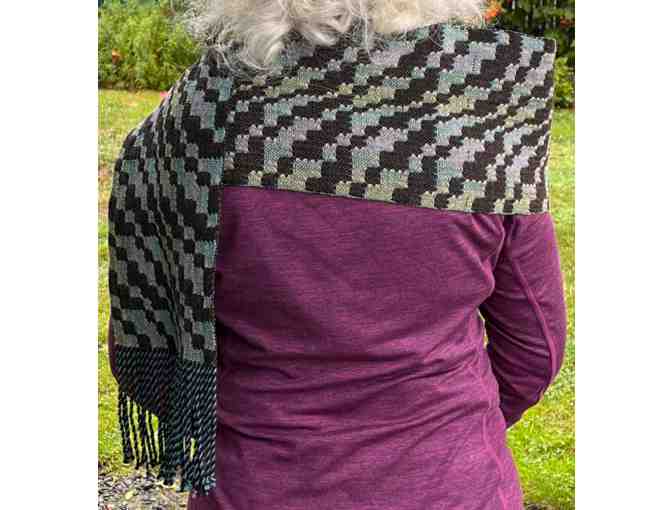 Beautiful Handwoven Silk Wool and Meander Scarf by Carolyn Jones - Photo 1