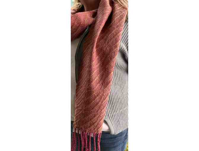 Handwoven Shades of Pink and Yellow Scarf