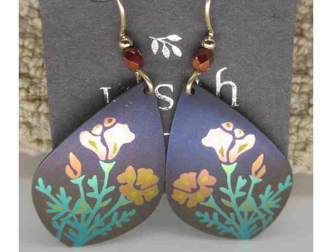 Holly Yashi Tear Drop Earrings with Flowers