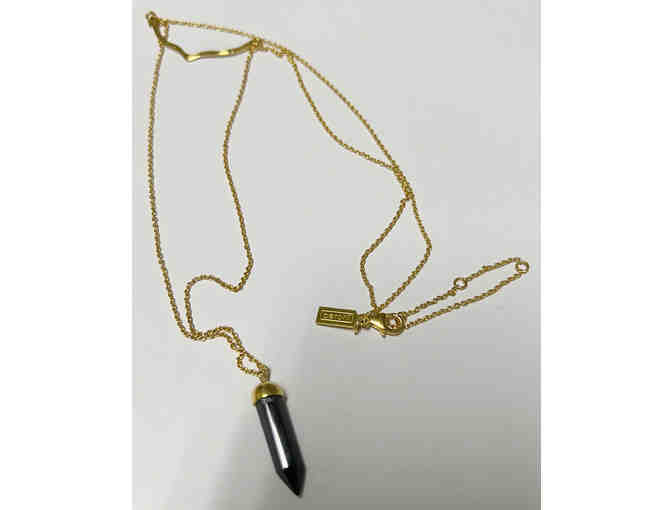 Baroni Designs Vermeil Onyx Prism Point Necklace Gold over Sterling Silver