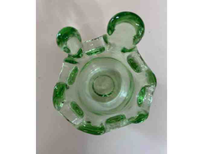 Fire and Light Green Splash Votive Holder