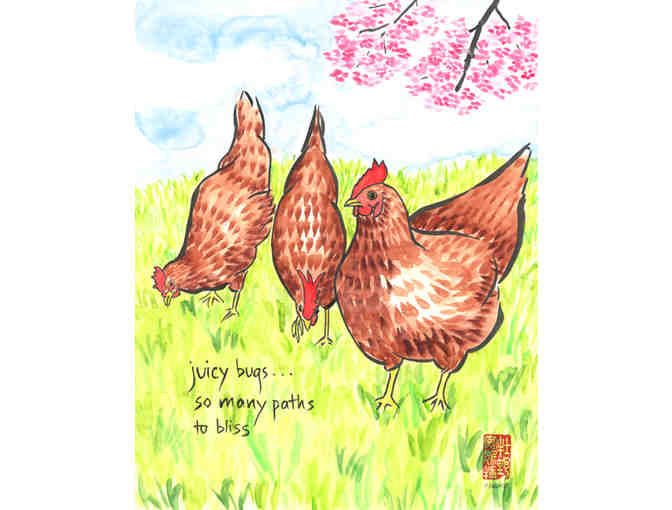 Makino Studios 'Juicy Bugs / Chicken' Signed Print