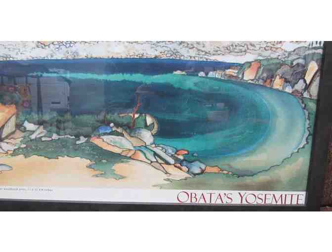 Obata's Yosemite 'Lake Basin in the High Sierra' Woodblock Print Framed Poster