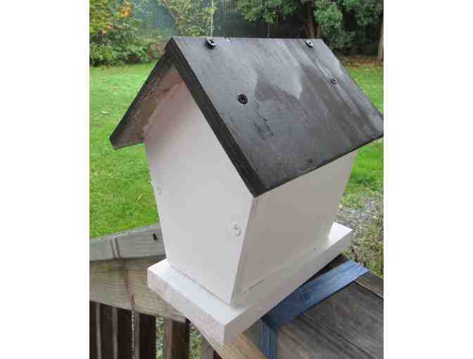 White Bird House with Black Roof