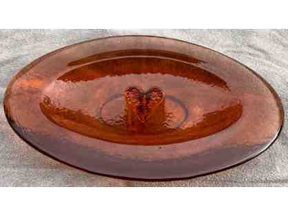 Fire and Light Copper-Color Eliptical Bowl and a Copper Heart