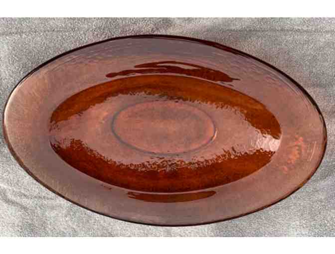 Fire and Light Copper-Color Eliptical Bowl and a Copper Heart