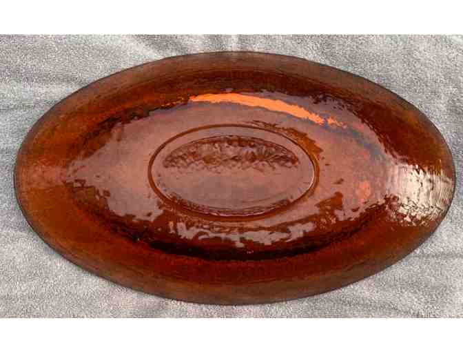 Fire and Light Copper-Color Eliptical Bowl and a Copper Heart