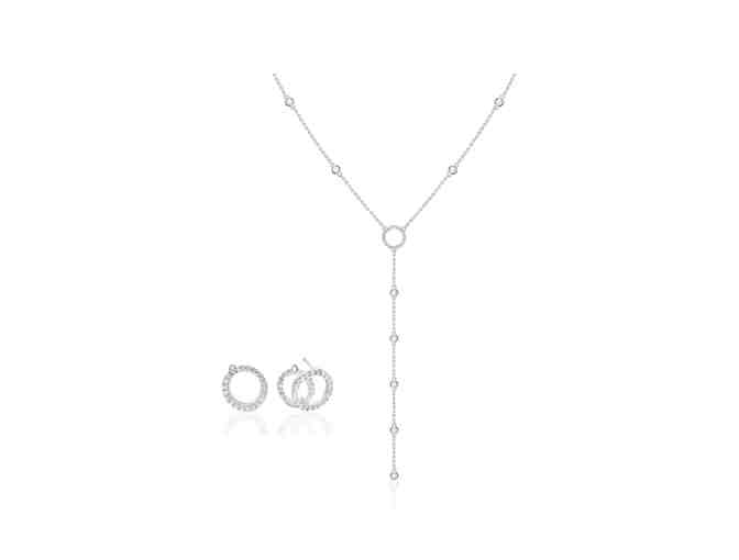 Lovely Lariat Necklace & Earrings Set in Platinum