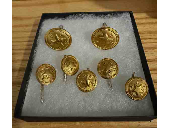 Custom Texas Uniform Button Cufflink and Stud Set - Photo 1