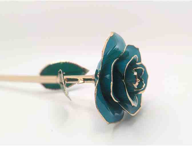 24 Karat and Lacquer Turquoise and Gold Rose - Photo 1