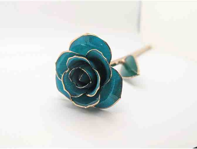 24 Karat and Lacquer Turquoise and Gold Rose - Photo 2