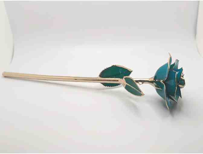 24 Karat and Lacquer Turquoise and Gold Rose - Photo 3