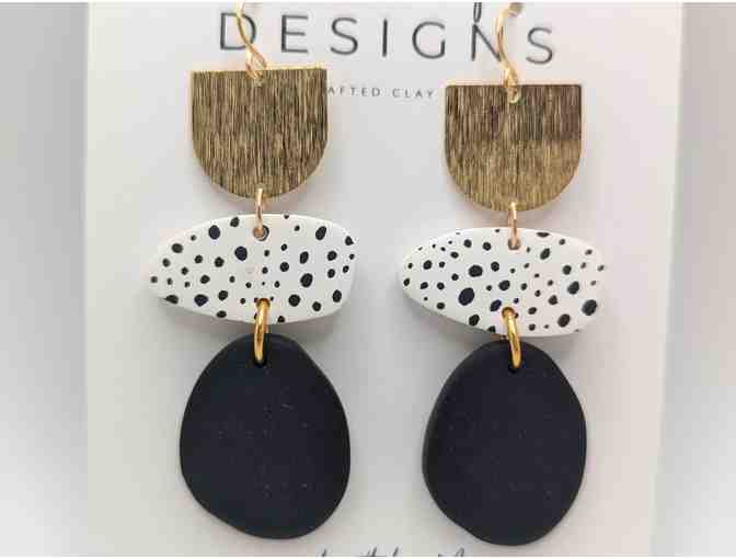 Black, White and Gold Earrings