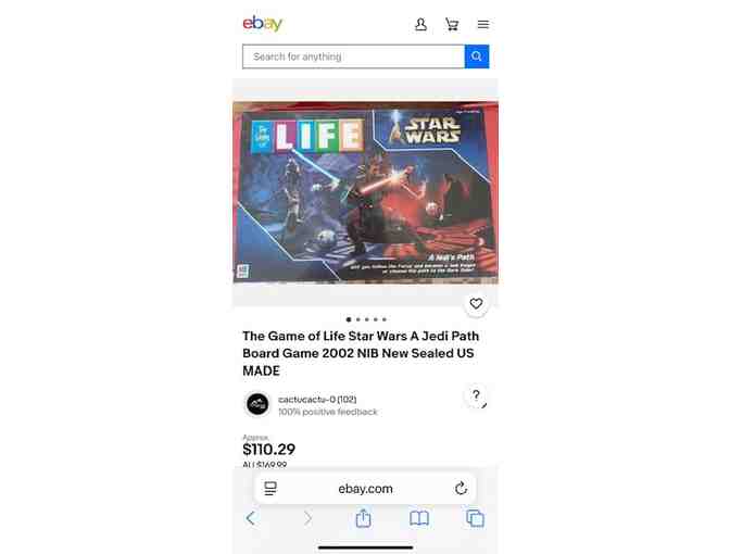 Game: Star Wars (2002) - Vintage, Out-of-Print 'Game of Life' (Board Game)