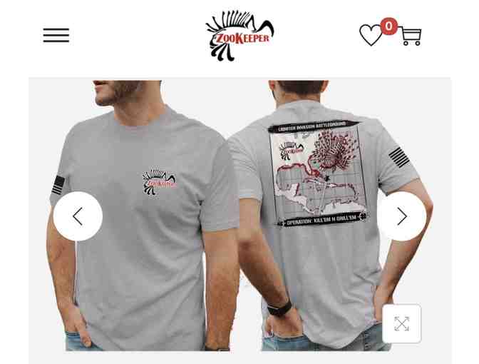 LIONFISH: T-Shirt (In Grey, Adult Size Large) - Photo 1