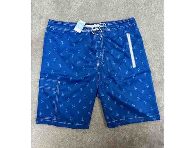 Bathing Suit: DIVER BLUE (New, Size Large, Diving/Anchors) - Photo 1