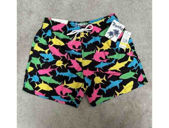 Bathing Suit: SHARK PARTY (New, Medium Size, Trunks Co)