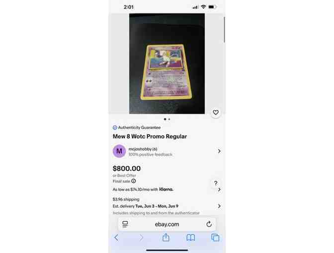 POKEMON 1998 (Rare, 'Mew' Promo) - Only for Retail Store Owners