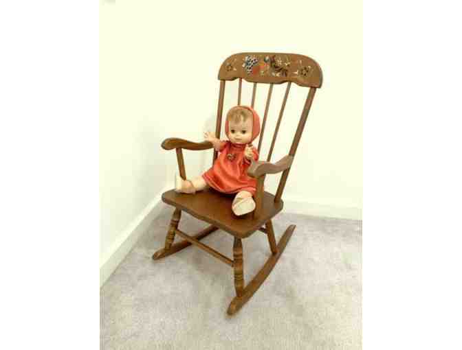 VINTAGE 1950's Rocker (Mid-Century, Wood, Stencils, Kids, Dolls)