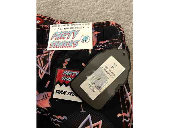 Swim Suit: Shark Neon (New, Size LARGE Party Sharks)