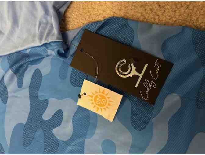 OCEAN SUN Shirt (Extra Large) - SPF-50, Blue Waves)