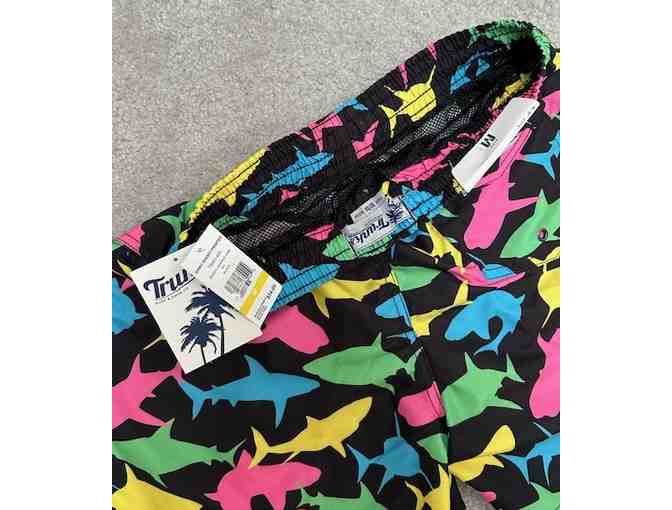 Swim Suit: SHARK PARTY (Medium, New, Trunks Co)