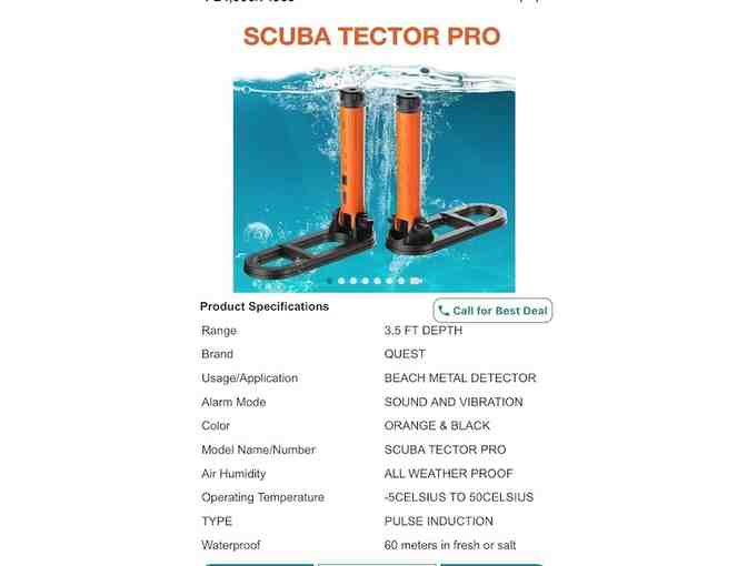 1 METAL DETECTOR: "Underwater, Scuba Tector PRO" - Photo 4