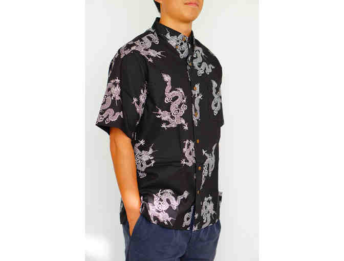 APPAREL: Sig Zane Men's Dragon Button Up Aloha Shirt (Size: M) - Photo 3