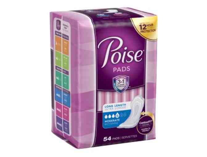 39299-03: Poise Incontinence Pads for Women, Moderate Absorbency, Long, 54 Count