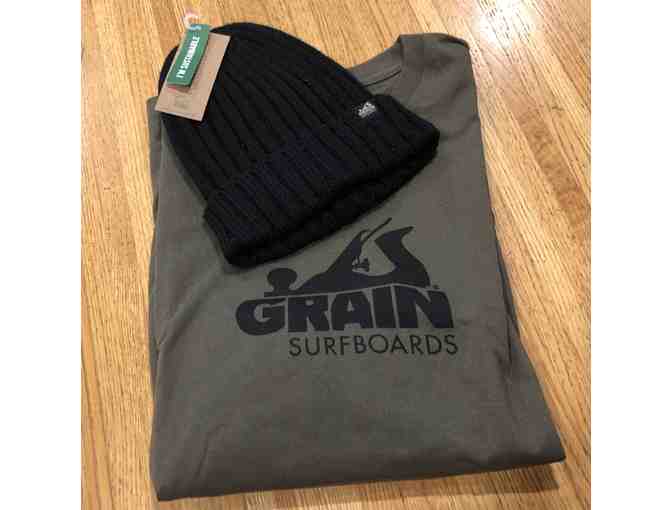 Grain Surfboard T-Shirt and Beanie - Photo 1