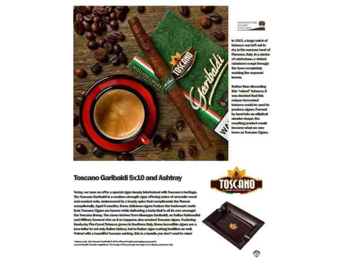 TOSCANO Garibaldi Cigars and Ashtray