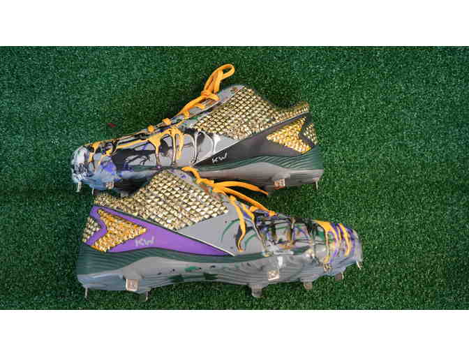 Locally Painted Cleats - 'Blast off Bling' by Karen Wawrzaszek