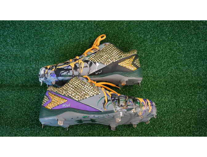 Locally Painted Cleats - 'Blast off Bling' by Karen Wawrzaszek