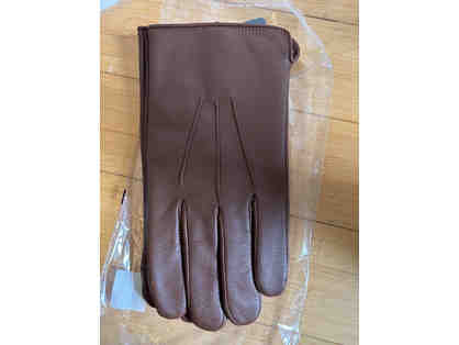 MEN'S BROWN LEATHER GLOVES-SIZE XXL