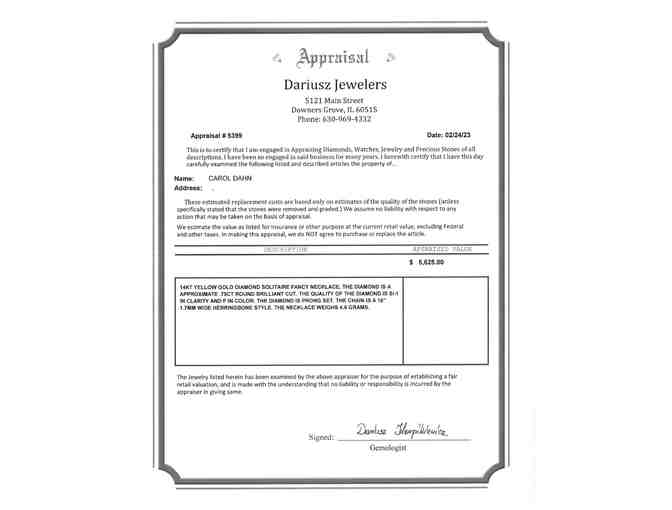 Auction - Estate Jewelry: Solitaire Necklace - Photo 2